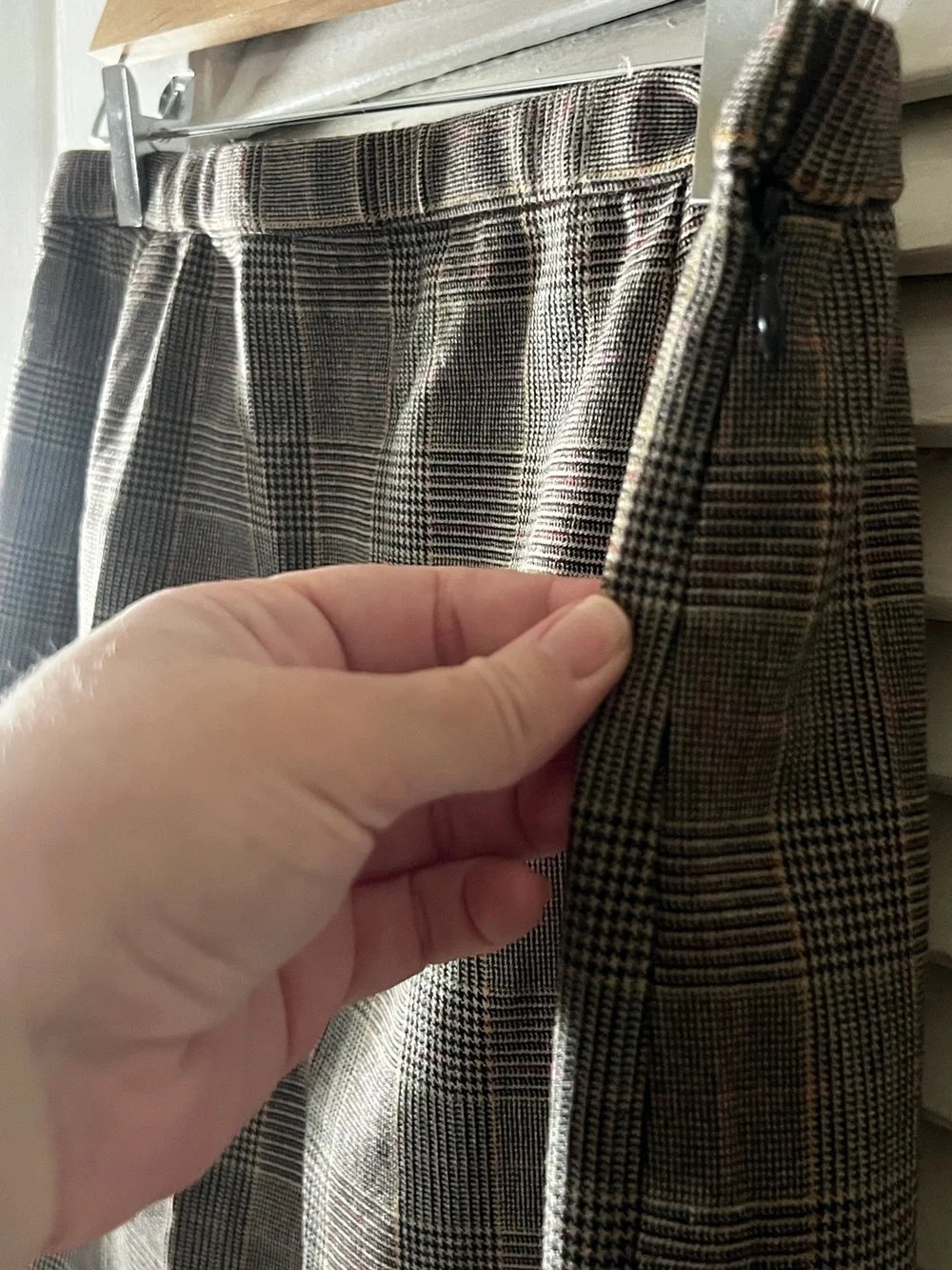 NWT Dialogue x QVC Houndstooth Plaid Knee Length Mermaid Skirt - Picture 5 of 7